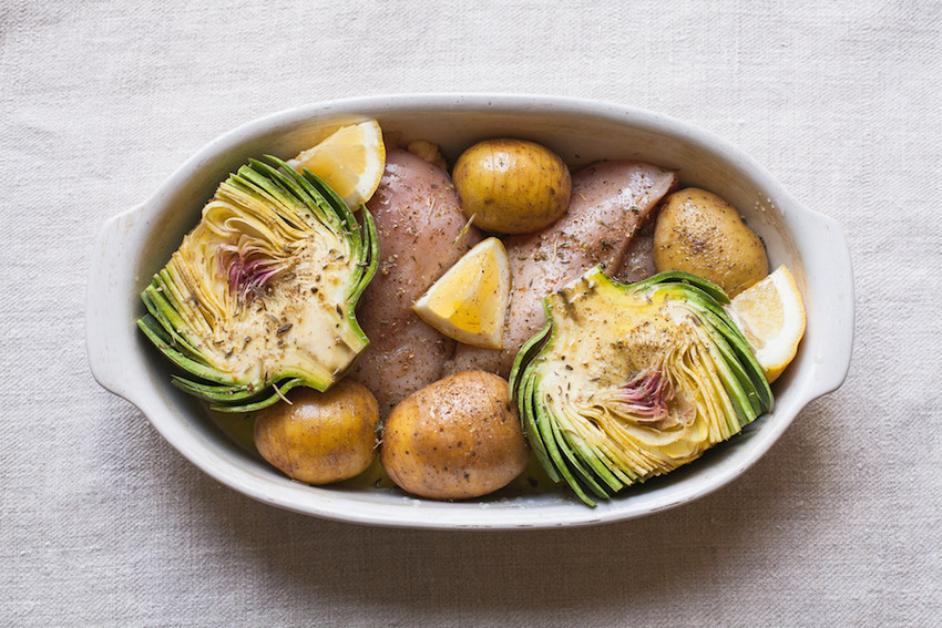 It's Artichoke Season! Try Them With This Roasted Chicken + Potatoes