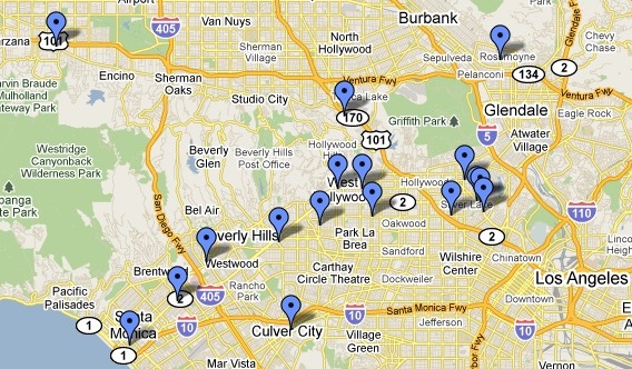Rory's Vegan Food Guide to LA Map Rory's Vegan Food Guide to LA Map